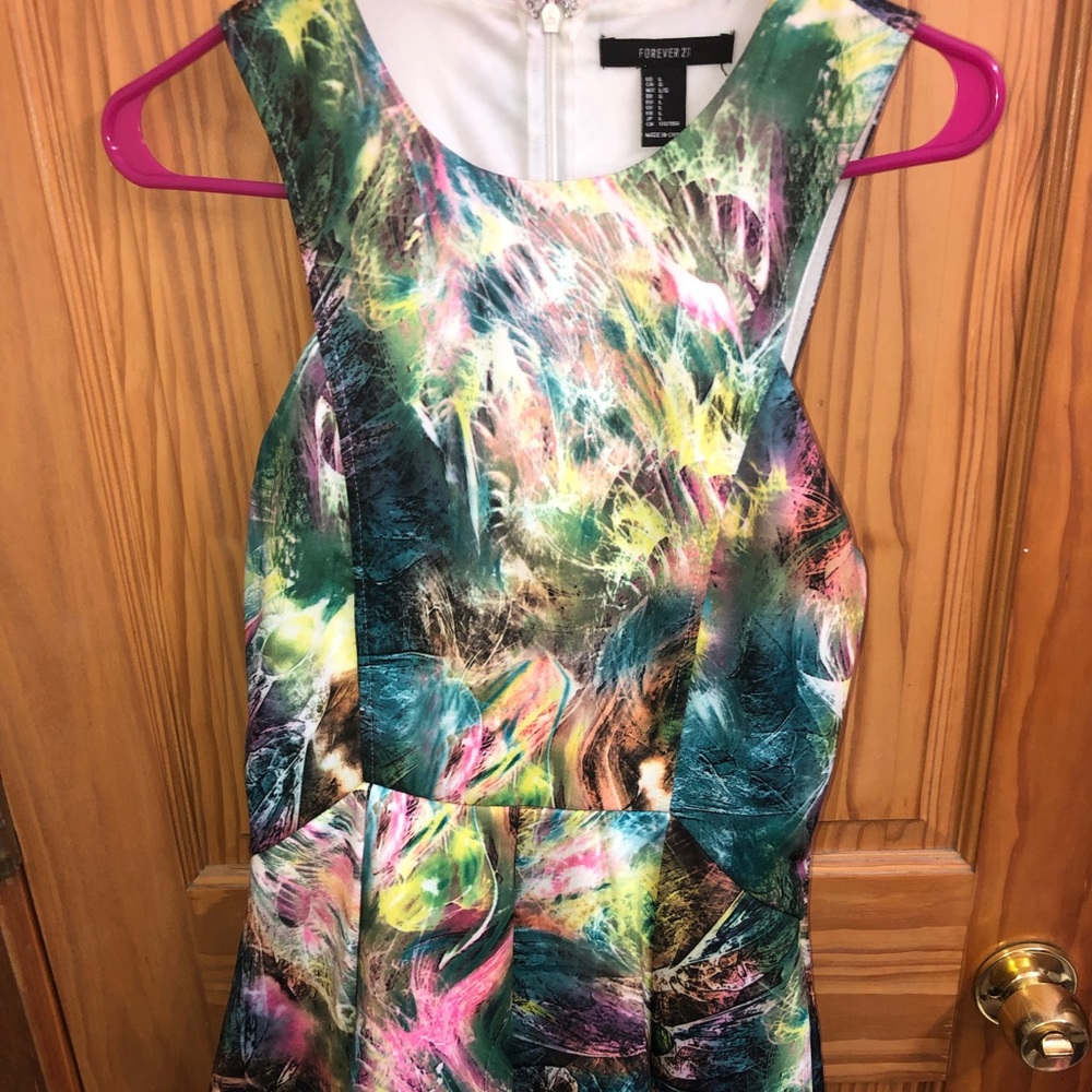 Peacock color dress